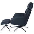 RELAXSESSELSET in Leder Schwarz  - Schwarz, Design, Leder/Metall (73/110/87cm) - Dieter Knoll