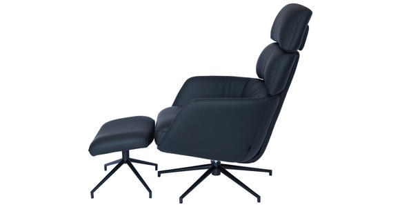 RELAXSESSELSET in Leder Schwarz  - Schwarz, Design, Leder/Metall (73/110/87cm) - Dieter Knoll