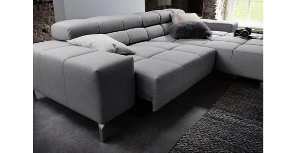 ECKSOFA Grau Flachgewebe  - Grau, Design, Textil/Metall (280/178cm) - Hom`in