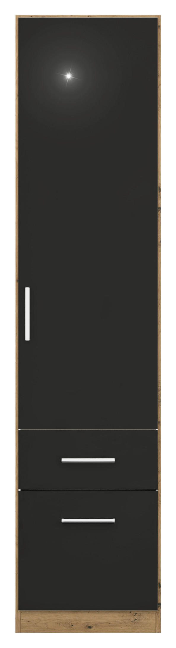 GARDEROB MED GÅNGJÄRN 47/210/54 cm 1-dörrar - kromfärg/grå, Modern, trämaterial/plast (47/210/54cm) - Rauch Möbel