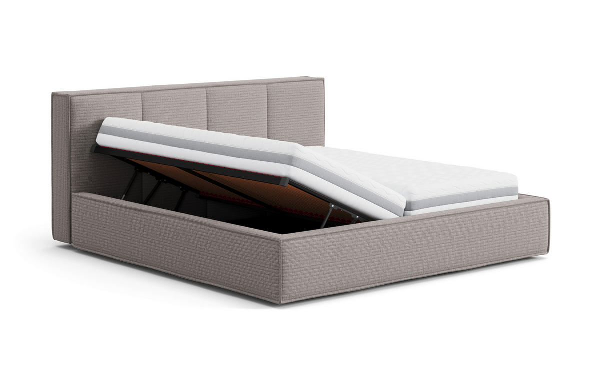 KÁRPITOZOTT ÁGY 160/200 cm  szürke  - fekete/antracit, Basics, faalapú anyag/textil (160/200cm) - Carryhome