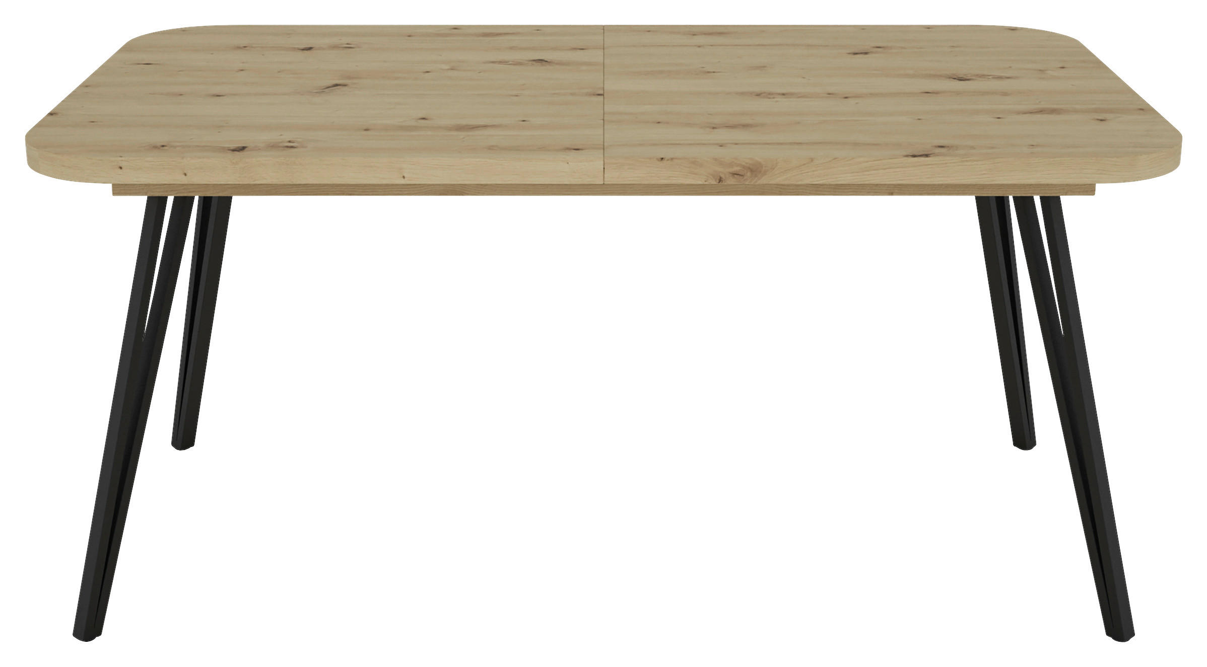 ESSTISCH 160/90/76 cm Metall Schwarz, Eiche Artisan oval  - Schwarz/Eiche Artisan, LIFESTYLE, Metall (160/90/76cm) - MID.YOU