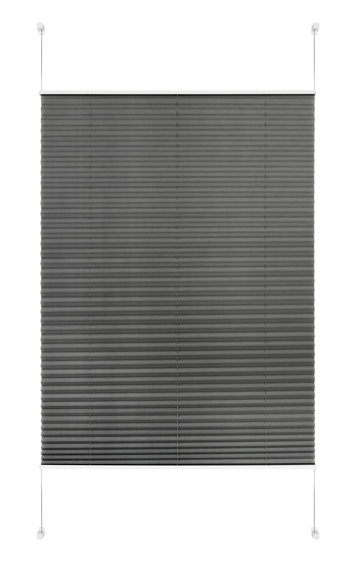 PLISSEE  halbtransparent   50/130 cm  - Grau, Basics, Textil (50/130cm) - Boxxx