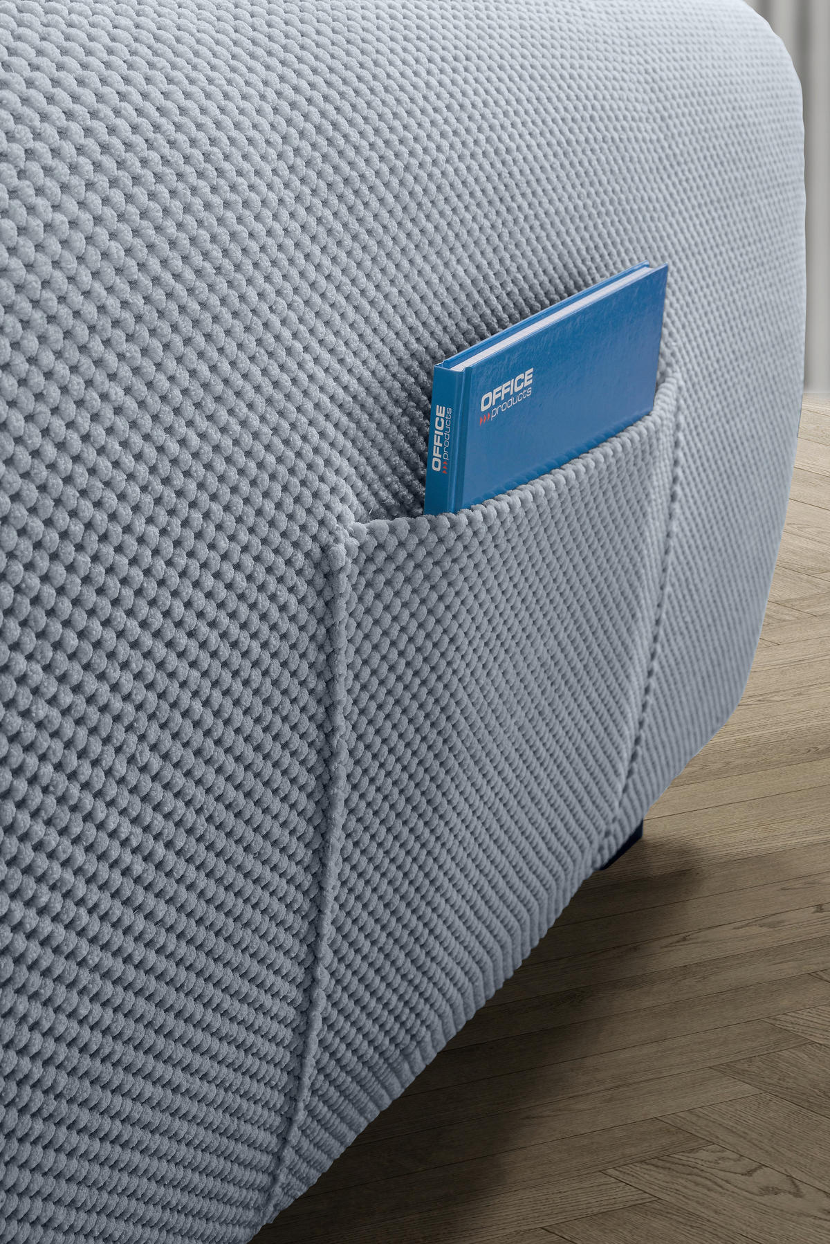 ECKSOFA Hellgrau Plüsch  - Hellgrau/Schwarz, KONVENTIONELL, Kunststoff/Textil (175/249cm) - Carryhome