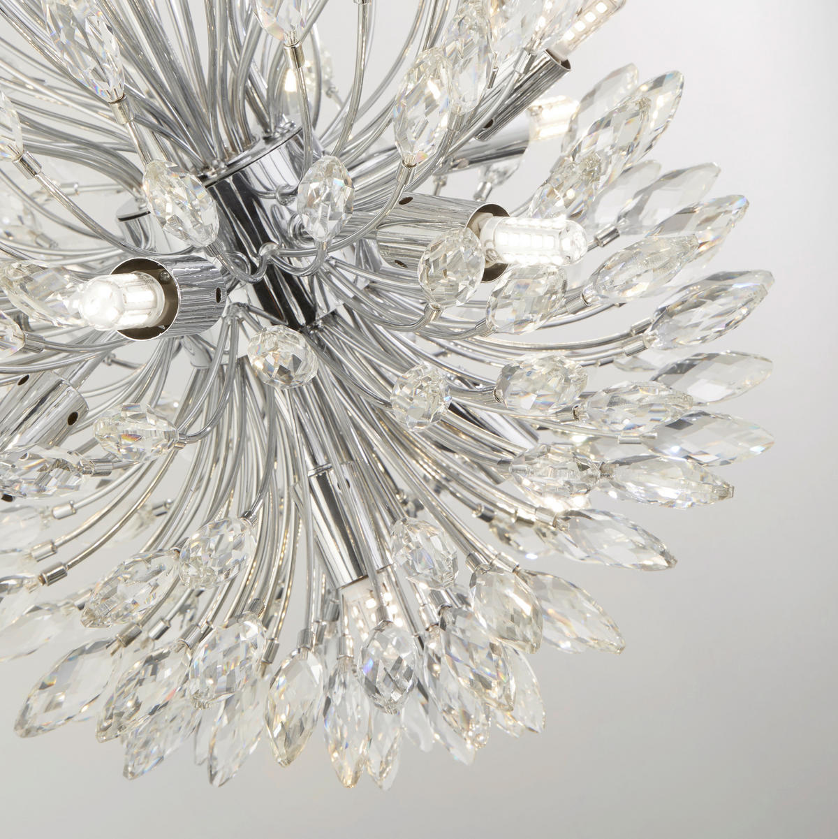 KRISTALNA VISEĆA SVJETILJKA    64/37/37 cm    Peacock  - boje kroma/prozirno, Design, staklo/metal (64/37/37cm)