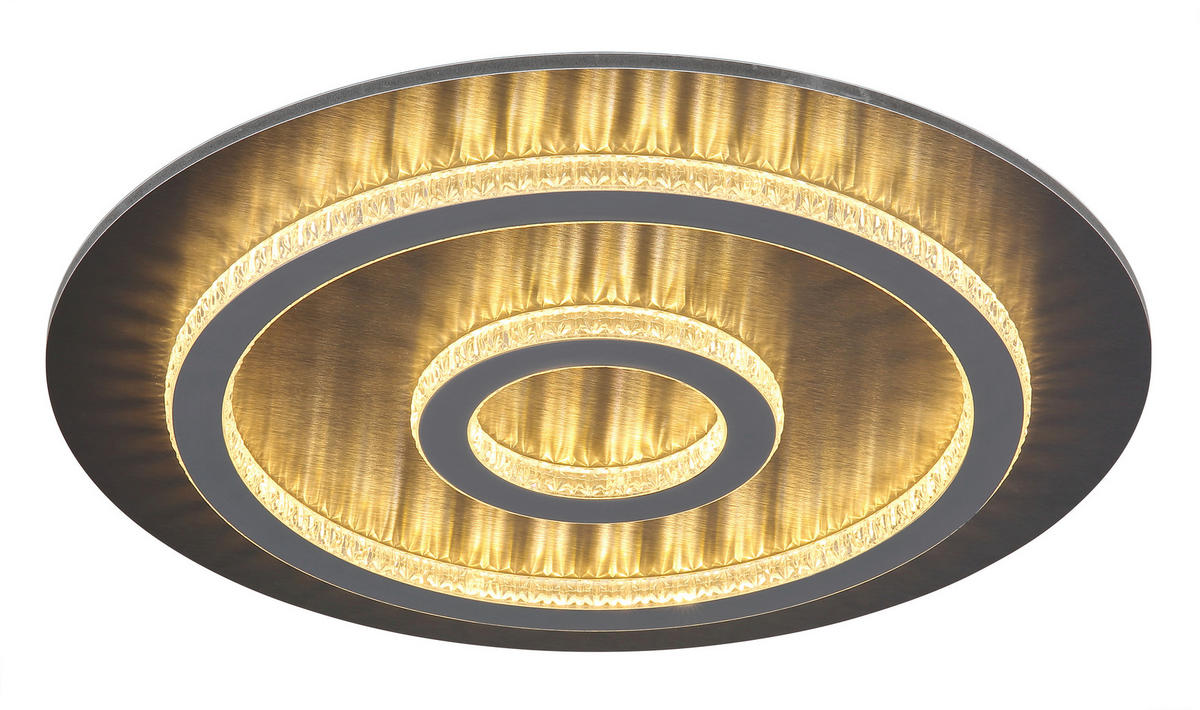 LED-DECKENLEUCHTE 45/5,5 cm   - Klar/Anthrazit, Design, Kunststoff/Metall (45/5,5cm) - Globo