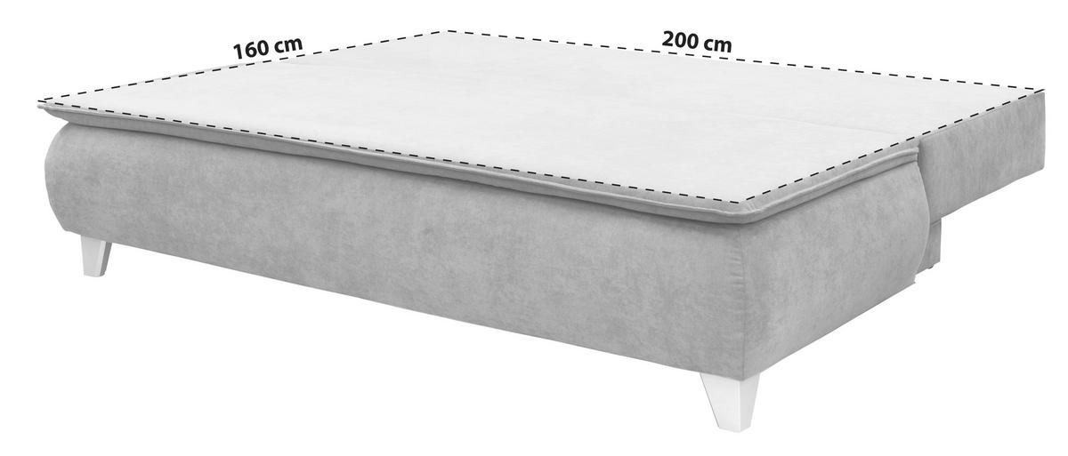 BOXSPRINGSOFA Flachgewebe Anthrazit  - Anthrazit/Silberfarben, MODERN, Holz/Textil (208/100/106cm) - MID.YOU