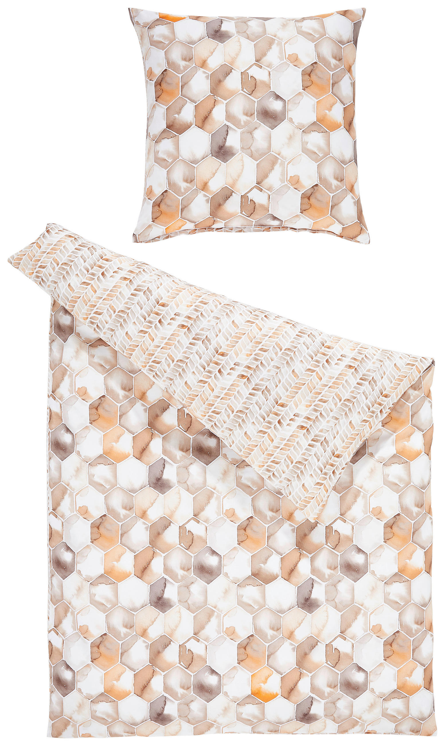 WENDEBETTWÄSCHE SHAPE Satin 135/200 cm  - Cognac, Basics, Textil (135/200cm) - Estella