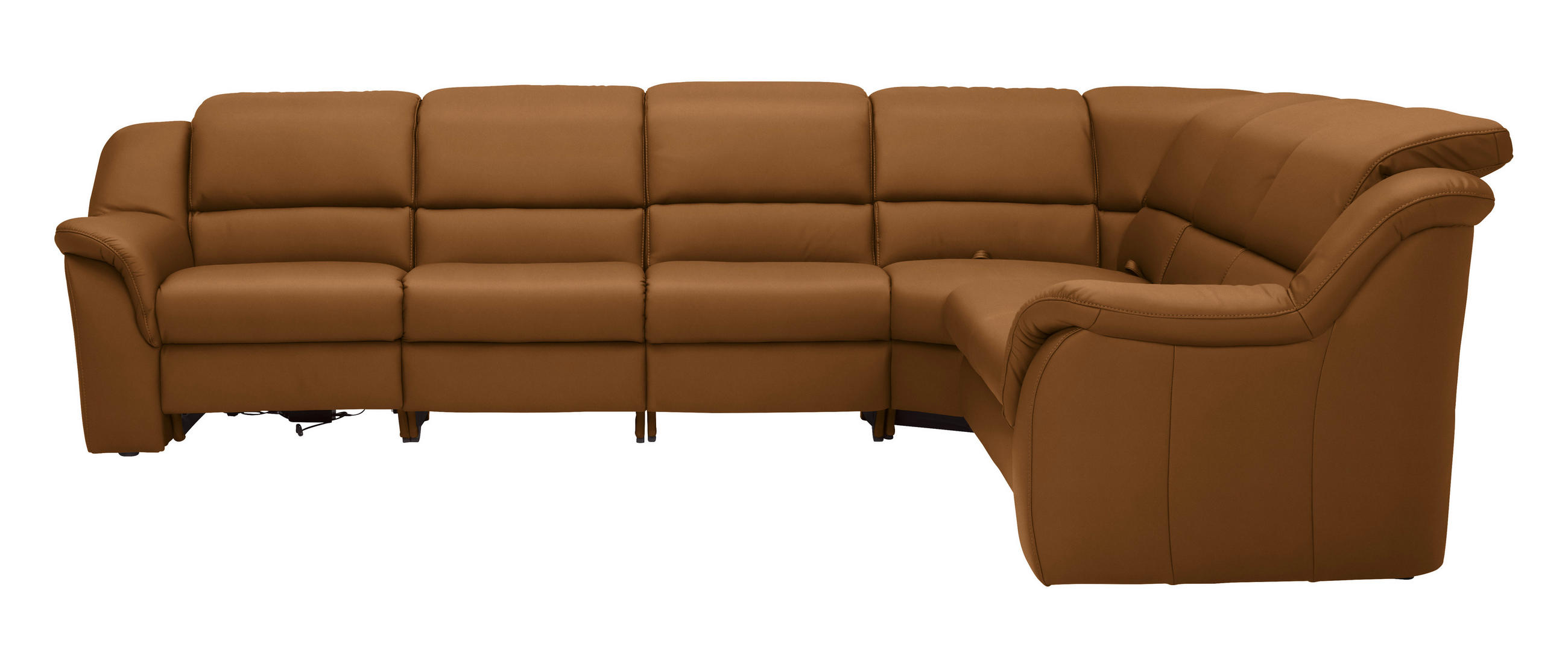 ECKSOFA 324/260 cm  in Echtleder Cognac  324/260 cm  - Chromfarben/Cognac, KONVENTIONELL, Leder/Kunststoff (324/260cm) - Cantus
