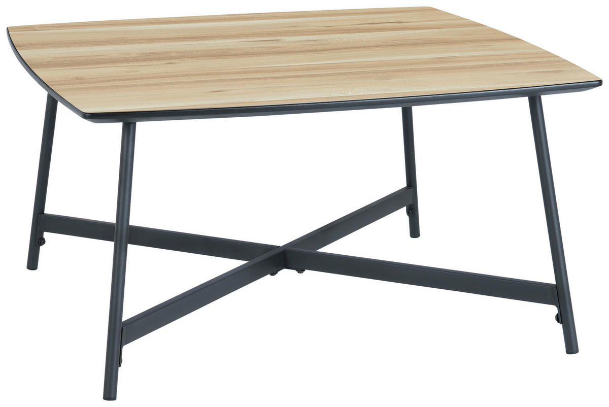 KONFERENČNÍ STOLEK, barvy dubu, kov, kompozitní dřevo, 80/80/42 cm - barvy dubu/černá, Design, kov/kompozitní dřevo (80/80/42cm) - MID.YOU