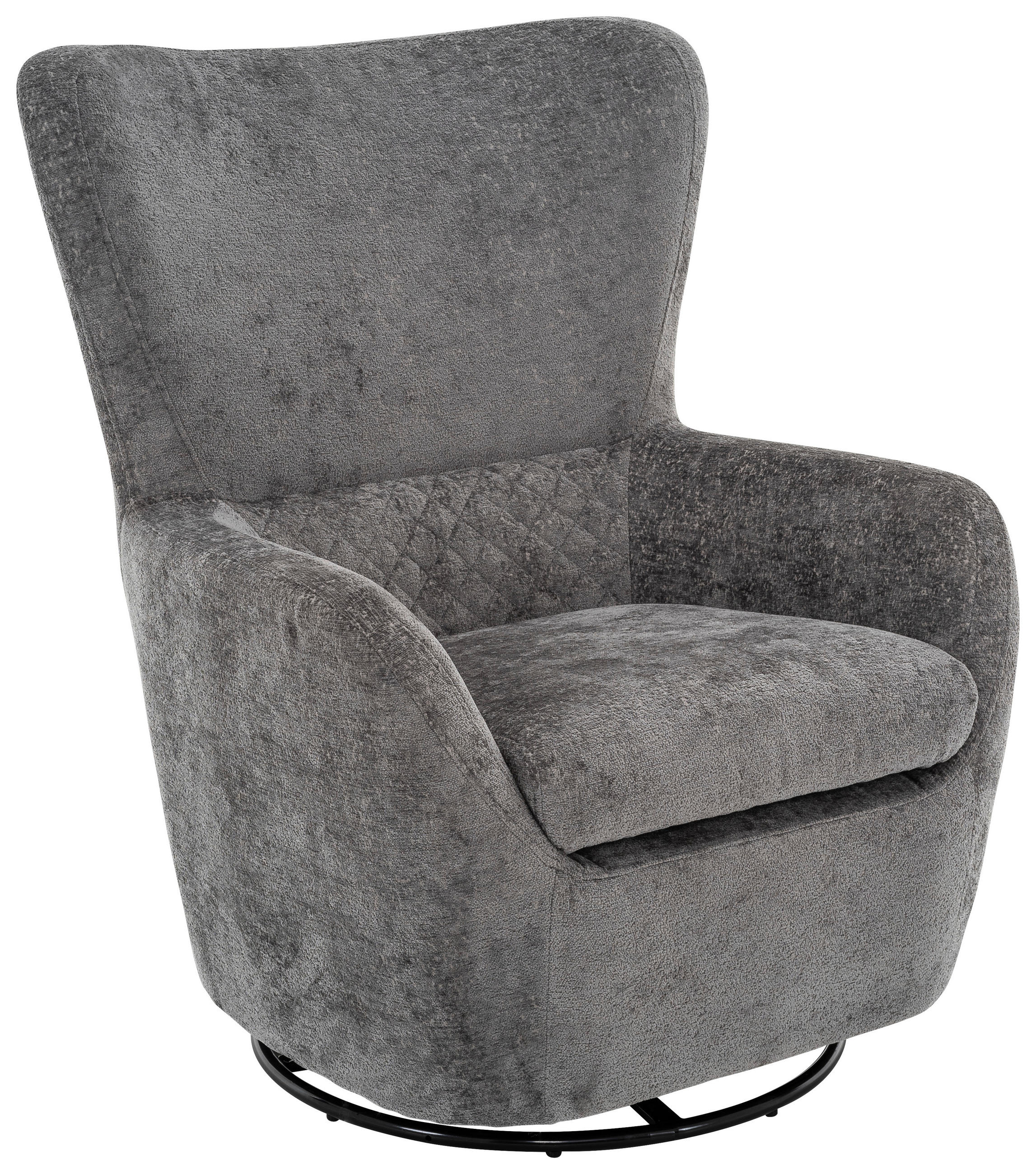 SESSEL in Chenille Anthrazit  - Anthrazit/Schwarz, Design, Textil/Metall (80/100/85cm) - Carryhome