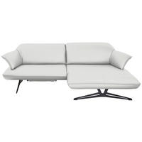 ECKSOFA in Echtleder Weiß  252/169 cm  - Beige/Schwarz, Design, Leder/Metall (252/169cm) - Koinor
