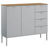 SIDEBOARD 120/100/42 cm  in Grau, Eichefarben  - Eichefarben/Alufarben, Trend, Holzwerkstoff/Kunststoff (120/100/42cm) - Stylife