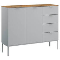 SIDEBOARD  in 120/100/42 cm  - Eichefarben/Alufarben, Trend, Holzwerkstoff/Kunststoff (120/100/42cm) - Stylife