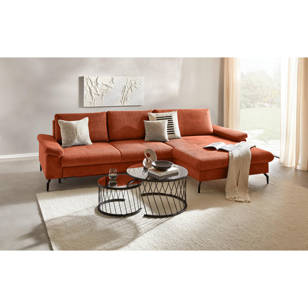 Thumbnail - Venda Ecksofa, Terracotta, Textil, 3-Sitzer, Füllung: Schaumstoff, L-Form, links montierbar, rechts montierbar, 302x180 ...
