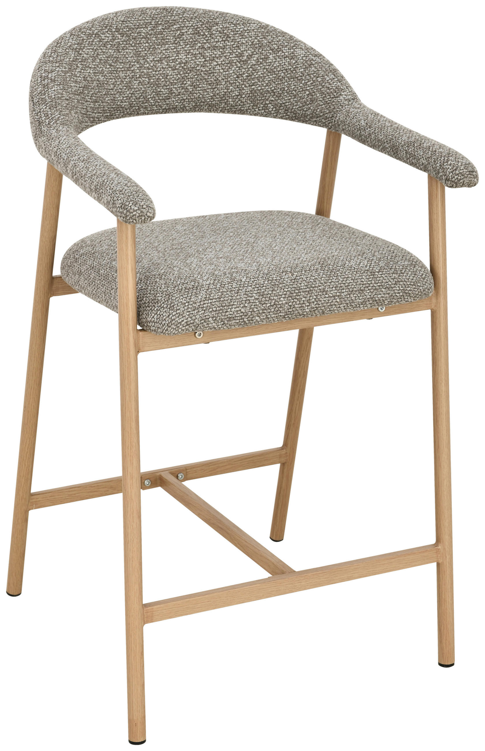 BARHOCKER in Taupe, Eichefarben  - Taupe/Eichefarben, MODERN, Holz/Textil (54/94,5/54,5cm) - Livetastic