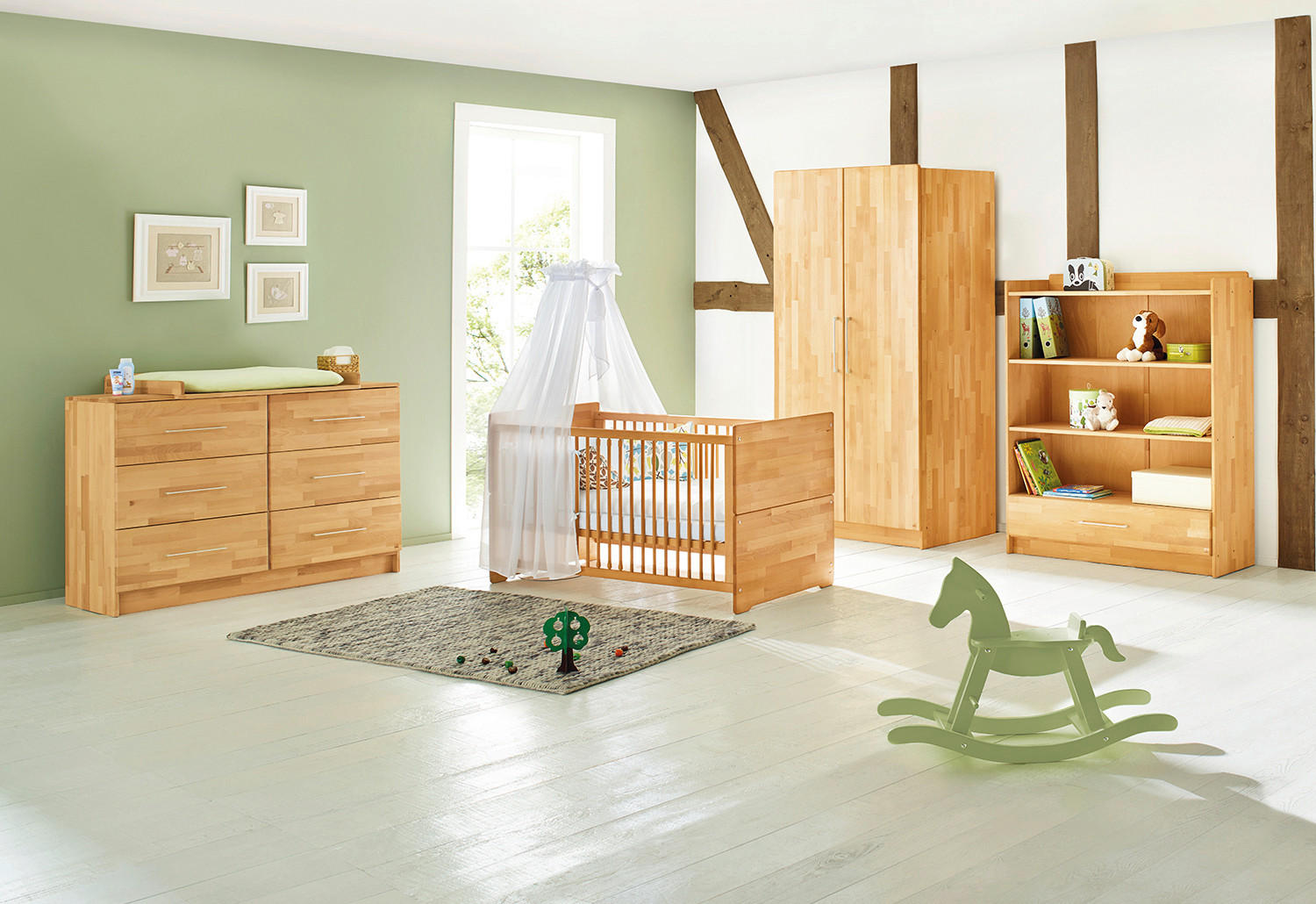 BABYZIMMER NATURA 3-teilig  - Buchefarben, Natur, Holz - Pinolino