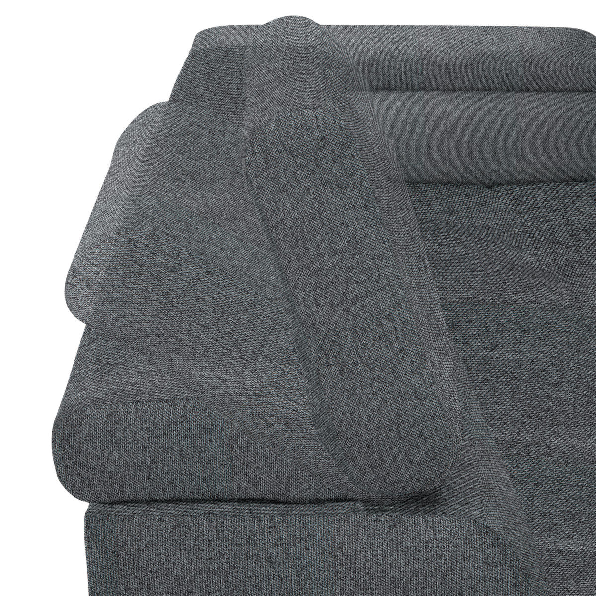 ECKSOFA in Webstoff Dunkelgrau  - Dunkelgrau/Schwarz, Design, Textil/Metall (270/177cm) - Welnova