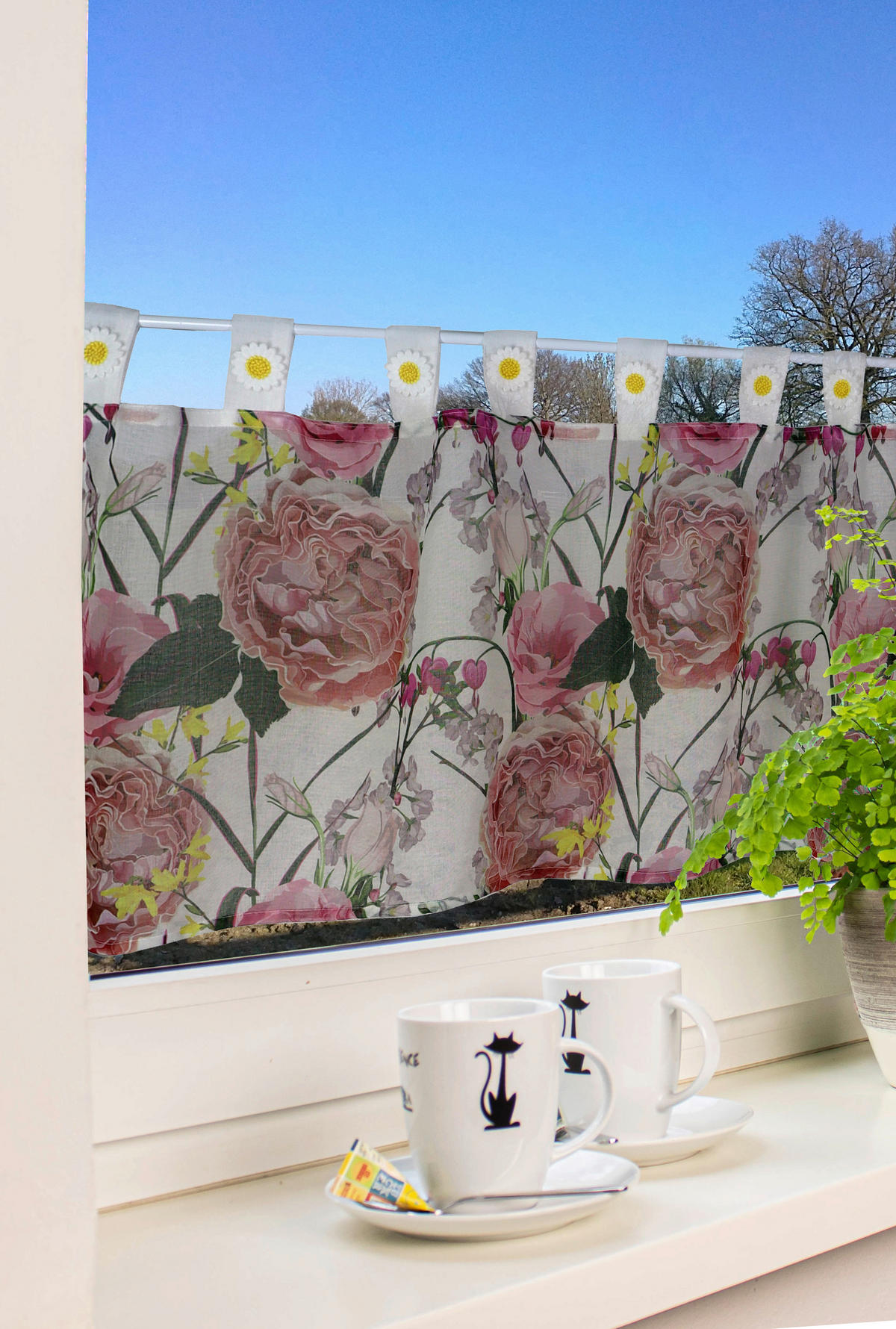 KURZGARDINE   140/48 cm   - Multicolor, ROMANTIK / LANDHAUS, Textil (140/48cm)