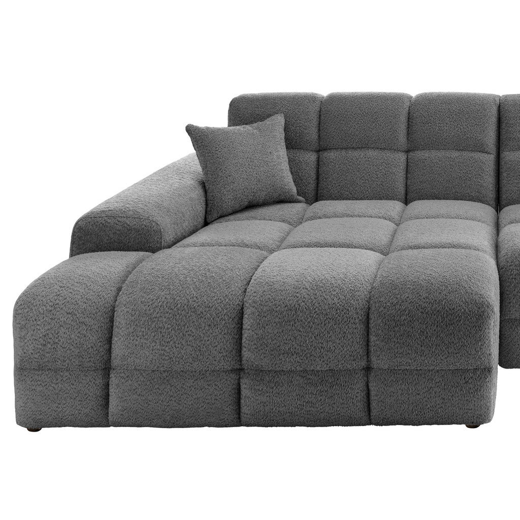 Thumbnail - Livetastic Ecksofa, Anthrazit, Textil, 4-Sitzer, Füllung: Schaumstoff, Ottomane links, L-Form, 301x152 cm, Made in EU, s...