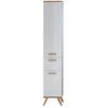 HOCHSCHRANK 35,5/205/33,0 cm  - Eichefarben/Weiß, KONVENTIONELL, Glas/Holzwerkstoff (35,5/205/33,0cm) - Xora