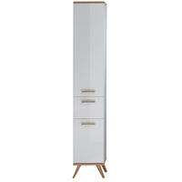 VISOKI ORMAR  bela, boja hrasta  - boja hrasta/bela, Konvencionalno, staklo/pločasti materijal (35,5/205/33,0cm) - Xora