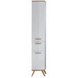 HOCHSCHRANK 35,5/205/33,0 cm  - Eichefarben/Weiß, KONVENTIONELL, Glas/Holzwerkstoff (35,5/205/33,0cm) - Xora