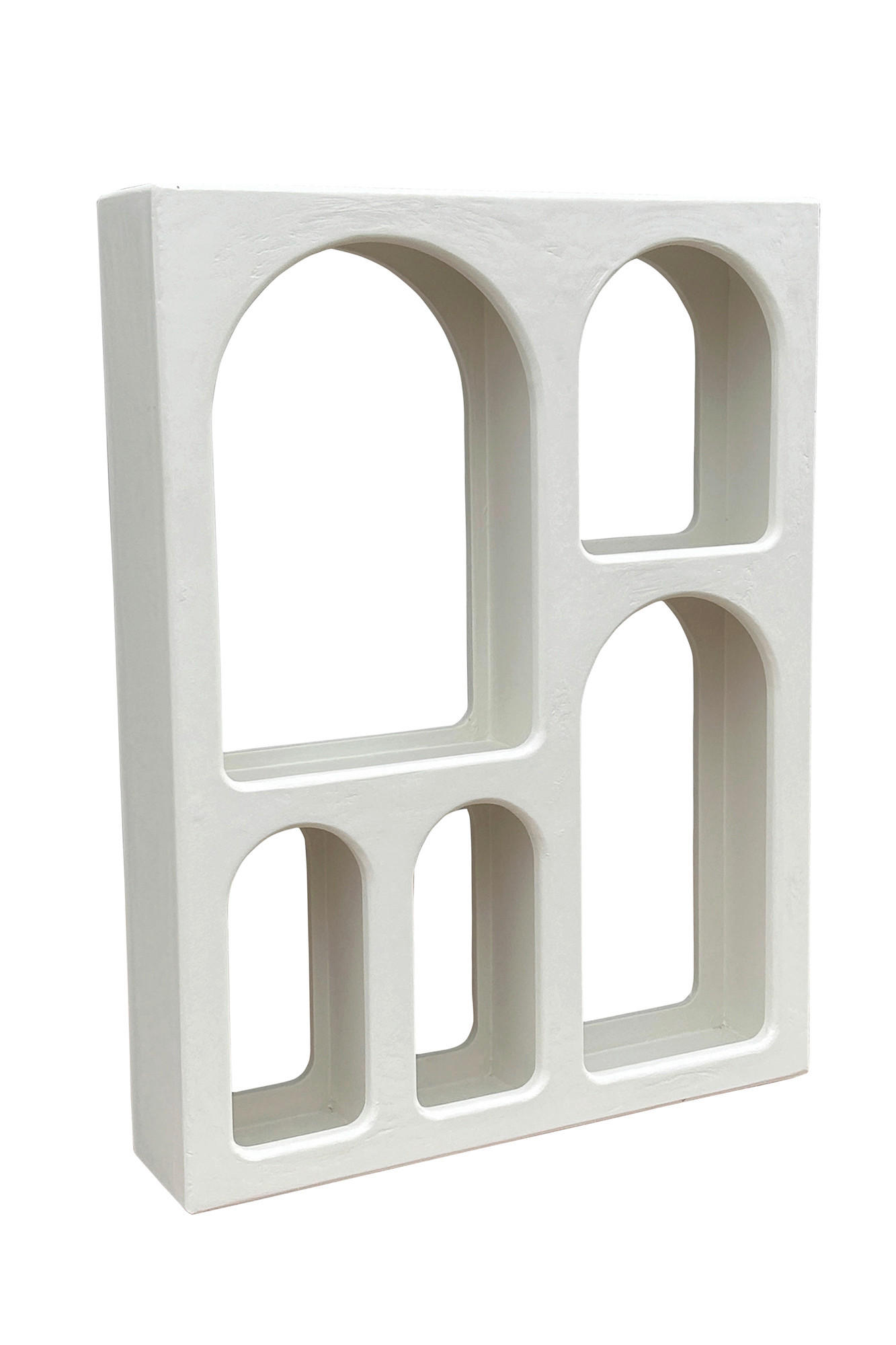 WANDREGAL 60/80/14 cm  - Weiß, Design, Holzwerkstoff/Stein (60/80/14cm) - MID.YOU