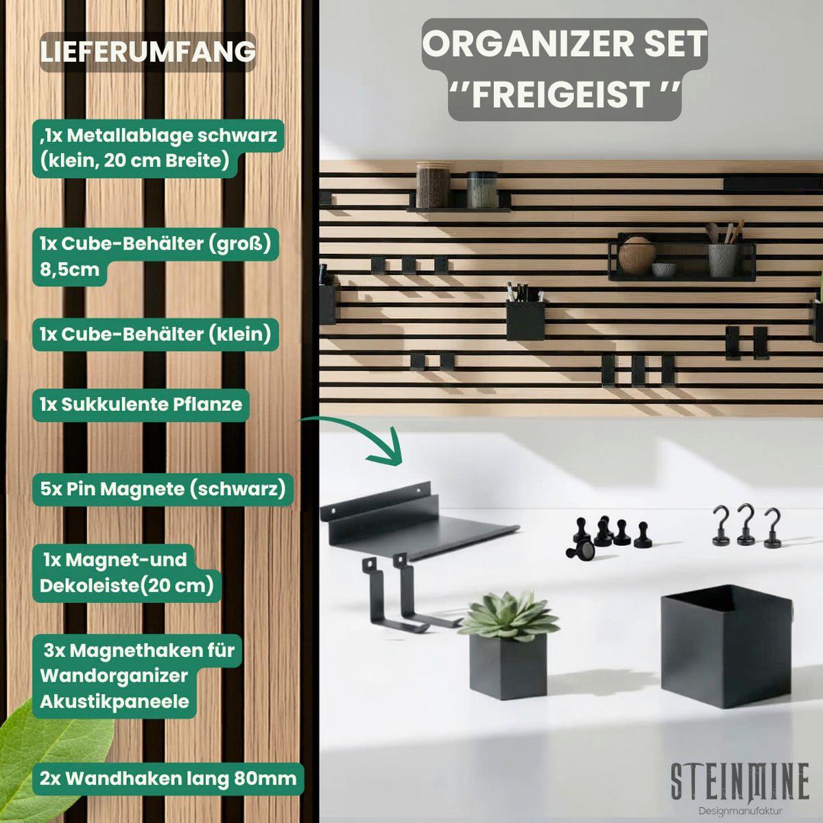 KÜCHEN-ORGANIZER-SET  - Schwarz, Basics, Metall (0,900kg)