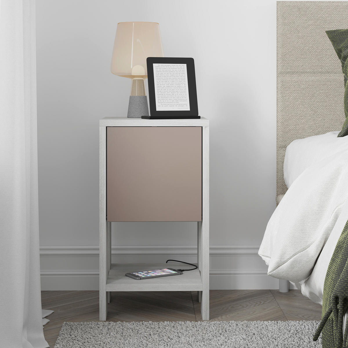 NACHTTISCH 30/55/30 cm  - Beige, Design, Holzwerkstoff (30/55/30cm) - Livetastic
