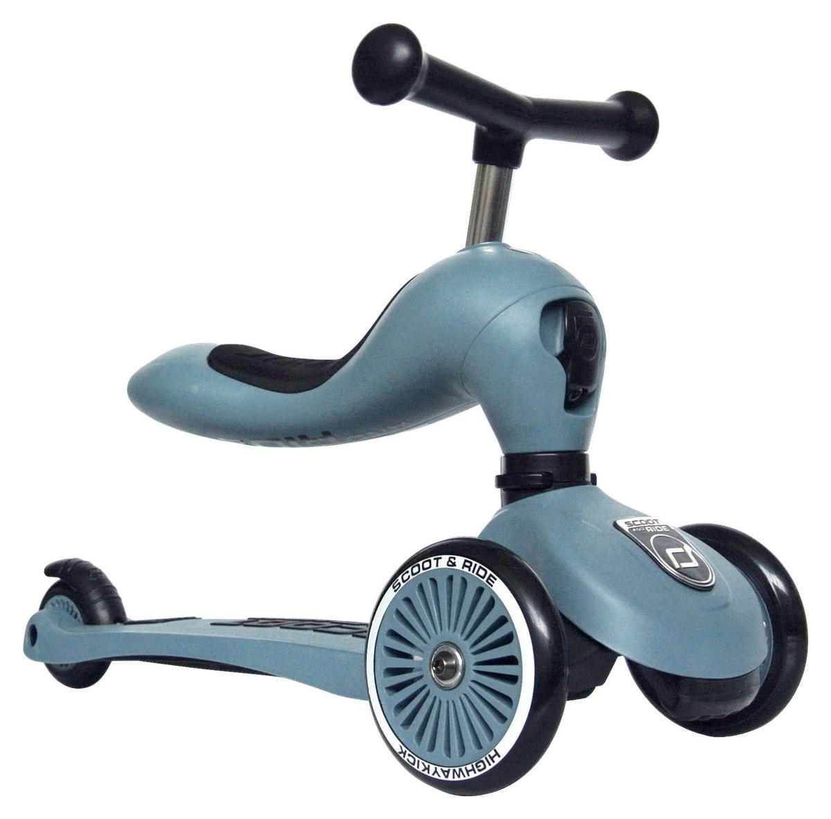 LAUFRAD/KINDERSCOOTER 2in1 - Blau, Trend, Kunststoff/Metall (24/37/55cm) - Scoot and Ride