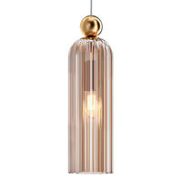 PENDELLEUCHTE 10/34,7 cm   - Cognac/Goldfarben, Trend, Glas/Metall (10/34,7cm) - MAYTONI