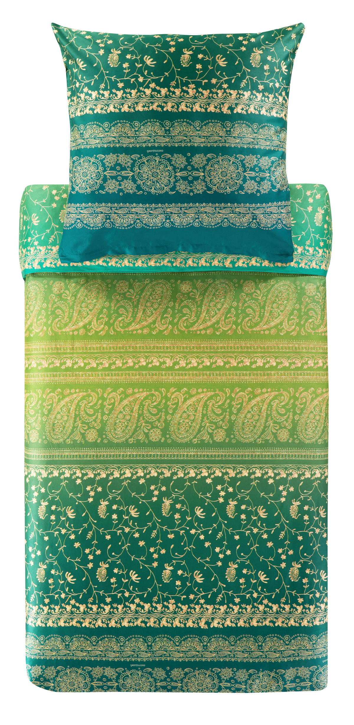 POSTELJINA Brenta 140/200 cm saten zelena  - zelena, Konvencionalno, tekstil (140/200cm) - Bassetti