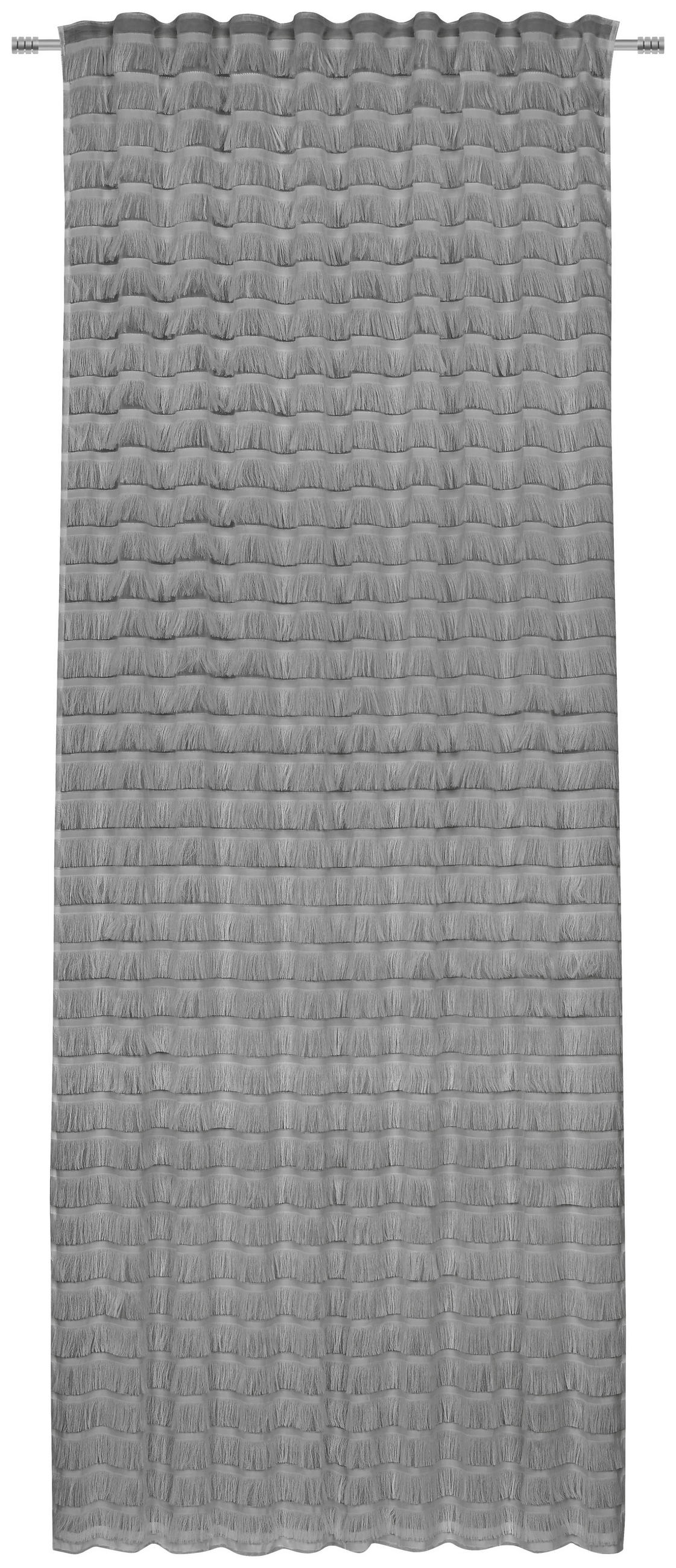 DRAPERIE CONFECȚIONATĂ semitransparent  - gri deschis, Design, textil (140/255cm) - Novel