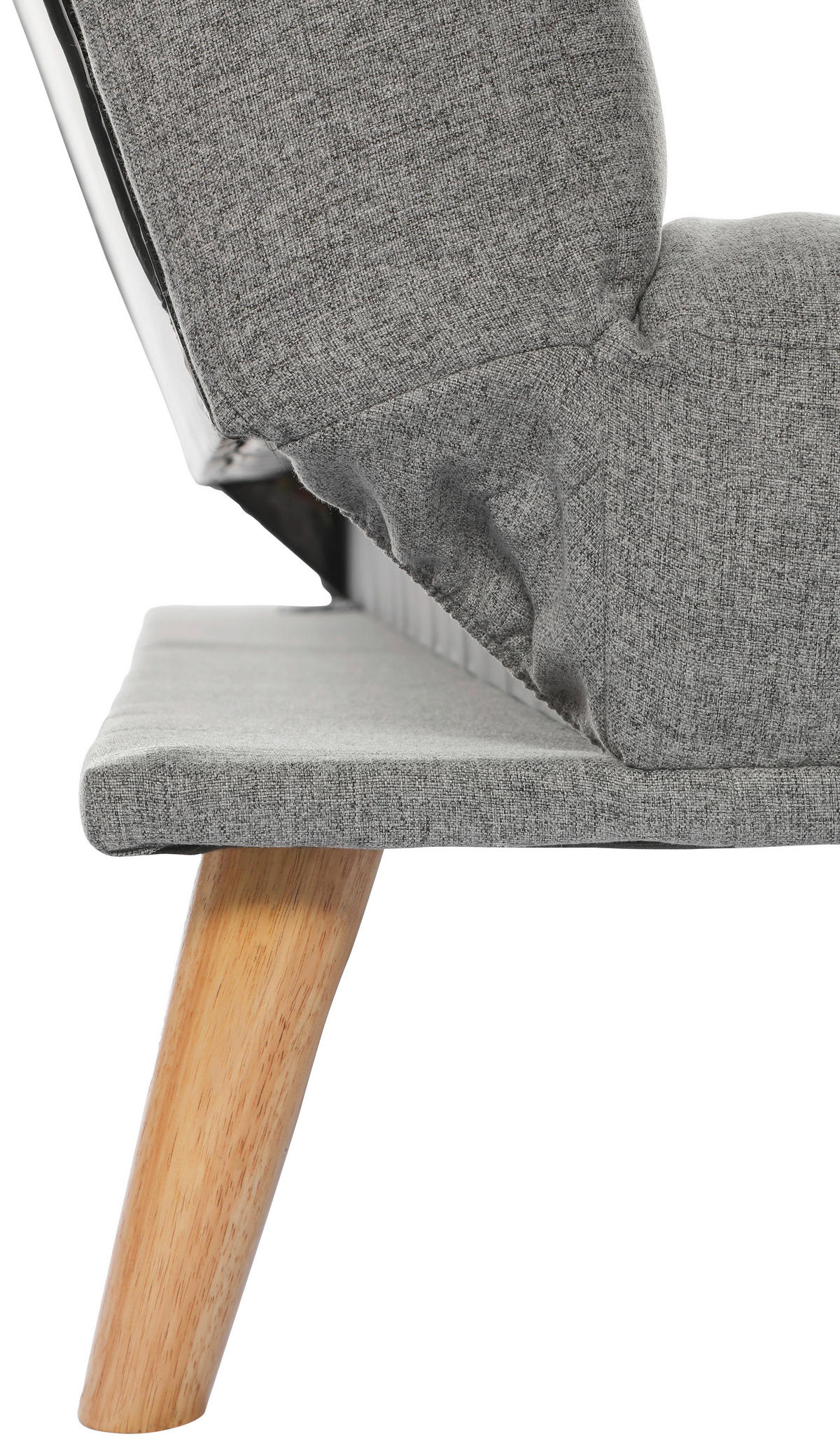 SCHLAFSOFA Leinenoptik Hellgrau  - Hellgrau/Schwarz, Design, Holz/Kunststoff (179/81/85cm) - P & B