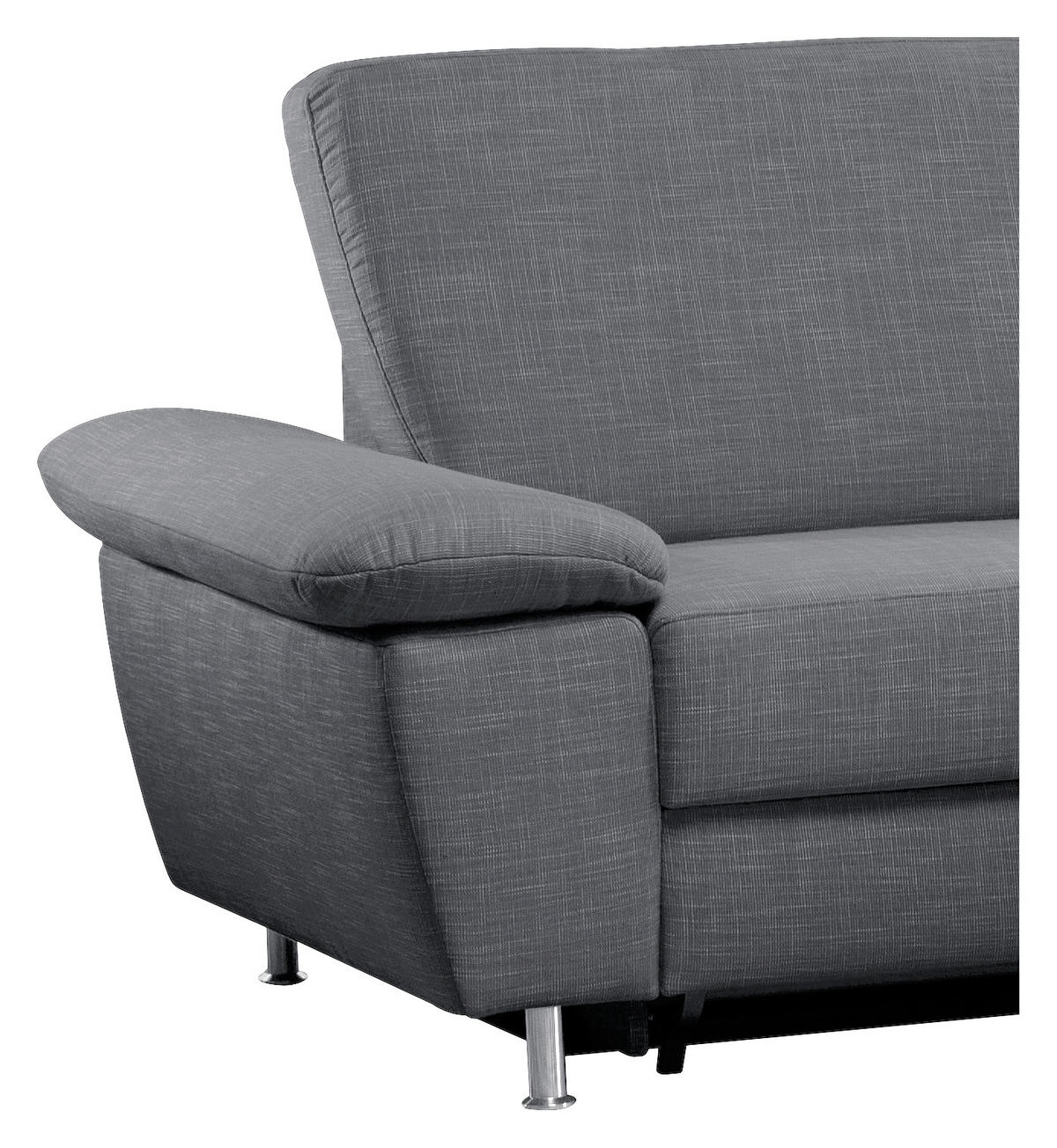 ROHOVÁ SEDAČKA, textil, tmavě šedá - tmavě šedá/barvy hliníku, Konvenční, kov/textil (262/212cm) - Ada Austria
