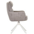 ARMLEHNSTUHL  Stoffauswahl, Sitzfläche 360° drehbar, automatische Rückholfunktion Cord  - Taupe/Creme, Design, Textil/Metall (60/95/62cm) - Novel