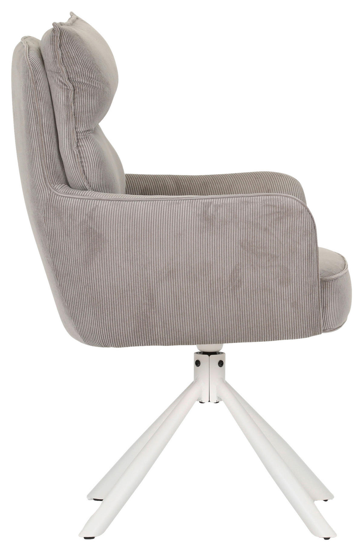 ARMLEHNSTUHL  Stoffauswahl, Sitzfläche 360° drehbar, automatische Rückholfunktion Cord  - Taupe/Creme, Design, Textil/Metall (60/95/62cm) - Novel