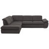 ECKSOFA in Mikrofaser Anthrazit  - Anthrazit/Silberfarben, Design, Textil/Metall (260/320cm) - Beldomo Speed