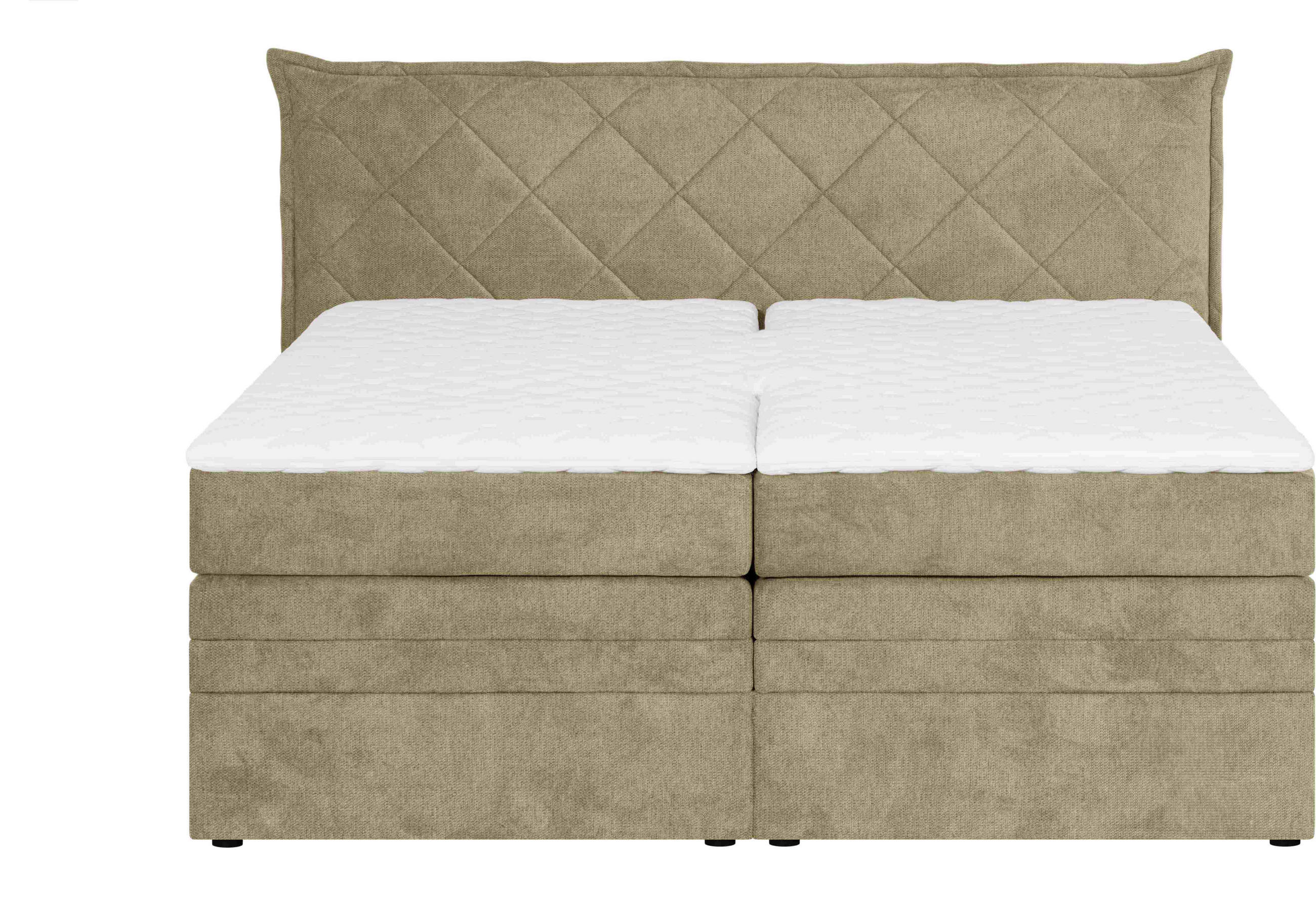 BOXSPRINGBETT 180/200 cm  in Olivgrün  - Schwarz/Olivgrün, KONVENTIONELL, Holz/Textil (180/200cm) - Welnova