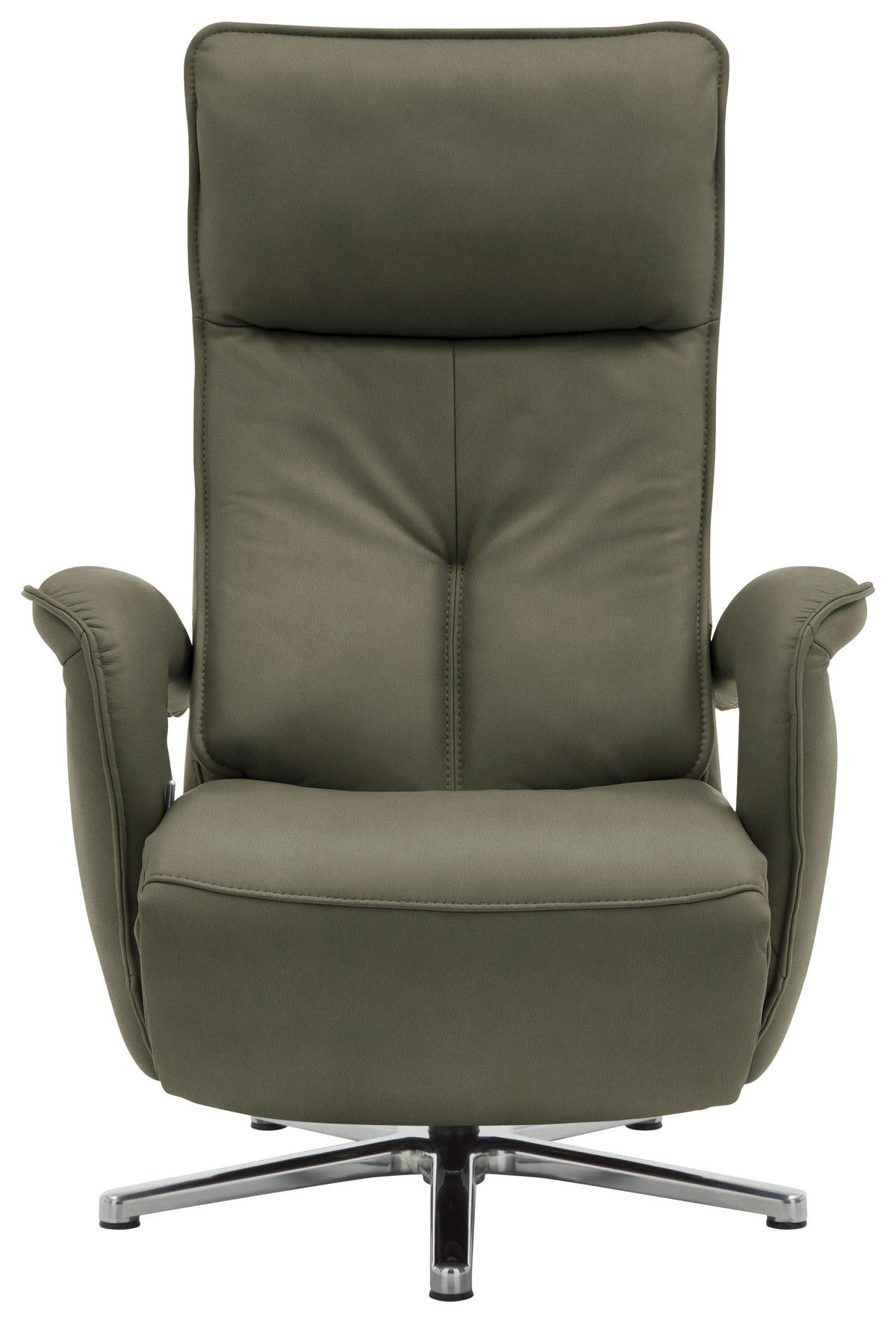 RELAXSESSEL in Leder Grün  - Chromfarben/Grün, Design, Leder/Metall (77/110/87cm) - Valdera