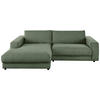 ECKSOFA in Cord Olivgrün  - Schwarz/Olivgrün, Design, Kunststoff/Textil (190/270cm) - Lomoco