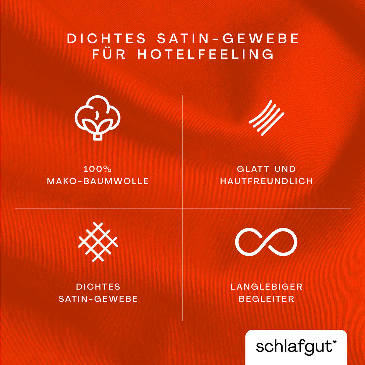 KOPFPOLSTERBEZUG WOVEN SATIN 60/80 cm  - Rot, Basics, Textil (60/80cm) - Schlafgut