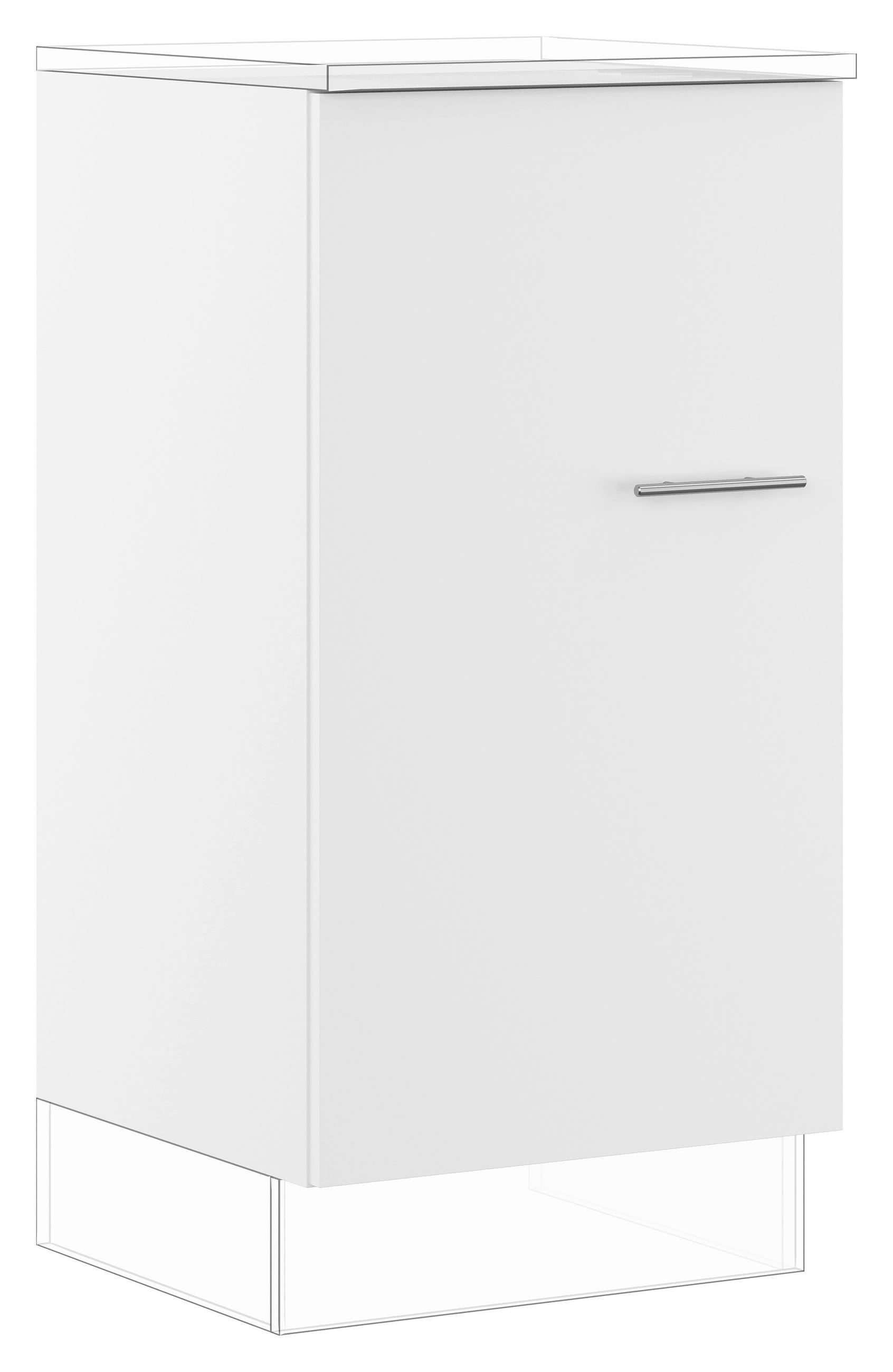 GERÄTEUMBAUSCHRANK 60/119,8/57,6 cm  in Weiß  - Edelstahlfarben/Weiß, Basics, Holzwerkstoff/Metall (60/119,8/57,6cm) - Impuls