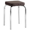 STAPELHOCKER Lederlook Braun  - Chromfarben/Braun, Basics, Textil/Metall (36/49/36cm) - Carryhome