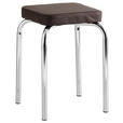 STAPELHOCKER in Metall, Textil Braun  - Chromfarben/Braun, Basics, Textil/Metall (36/49/36cm) - Carryhome