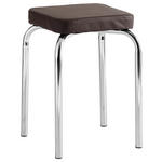 STAPELHOCKER in Metall, Textil Braun  - Chromfarben/Braun, Basics, Textil/Metall (36/49/36cm) - Carryhome