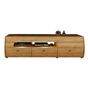 LOWBOARD in Braun, Eichefarben - Eichefarben/Silberfarben, KONVENTIONELL, Holzwerkstoff/Kunststoff (180/50/50cm) - Xora