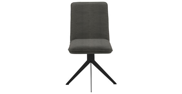 STUHL Lederlook Grau, Schwarz - Schwarz/Grau, Design, Textil/Metall (46,5/87/64cm) - Voleo