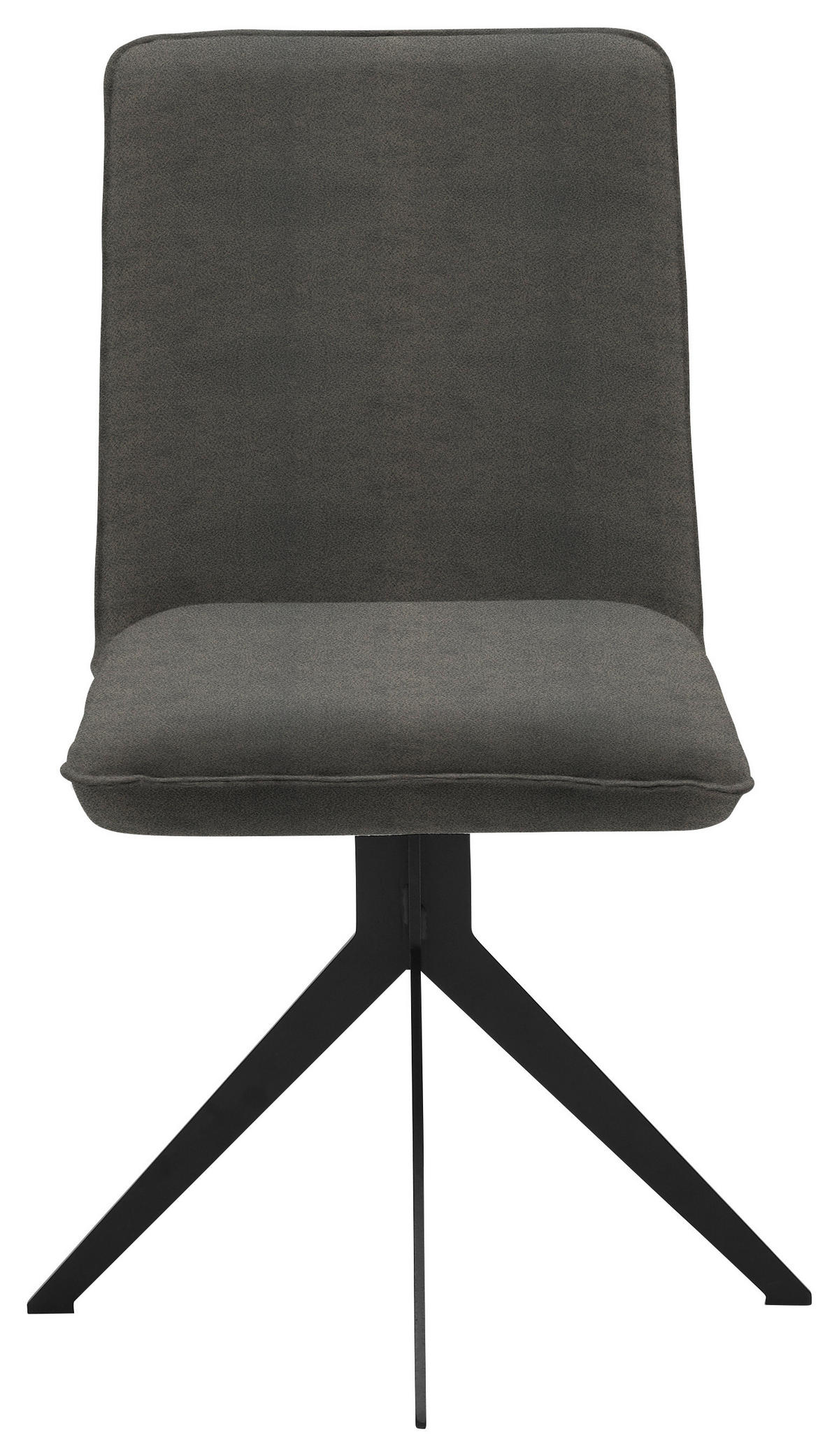 STUHL  in Stahl Lederlook Metall, Textil  - Schwarz/Grau, Design, Textil/Metall (46,5/87/64cm) - Voleo